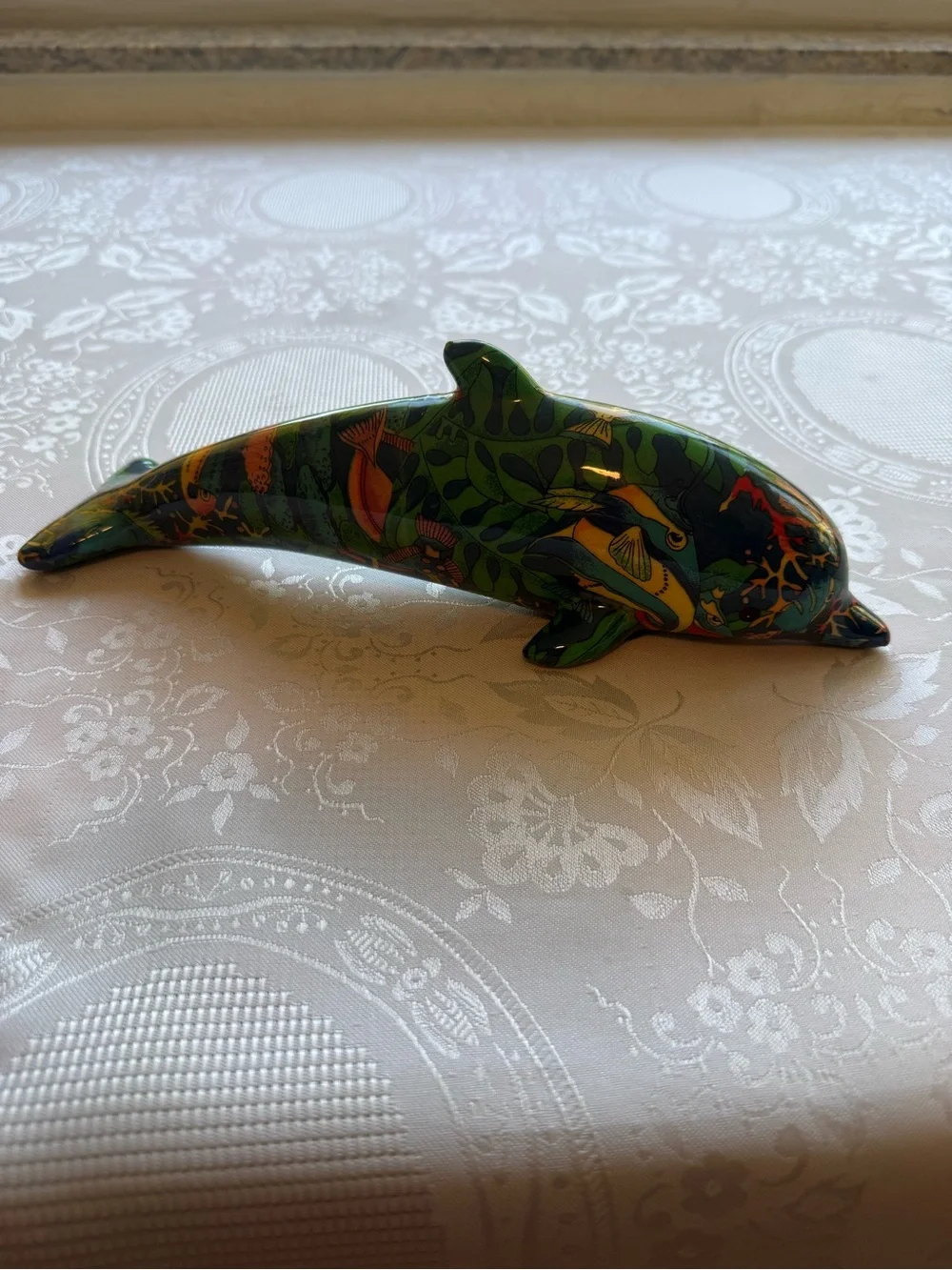 Sea/Marine Life Dolphin Ceramic Home Decor Art Design Piece Multicolored Graphic